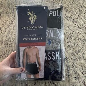 U.S. Polo Assn. mens boxers knit size large 3 pack new in package